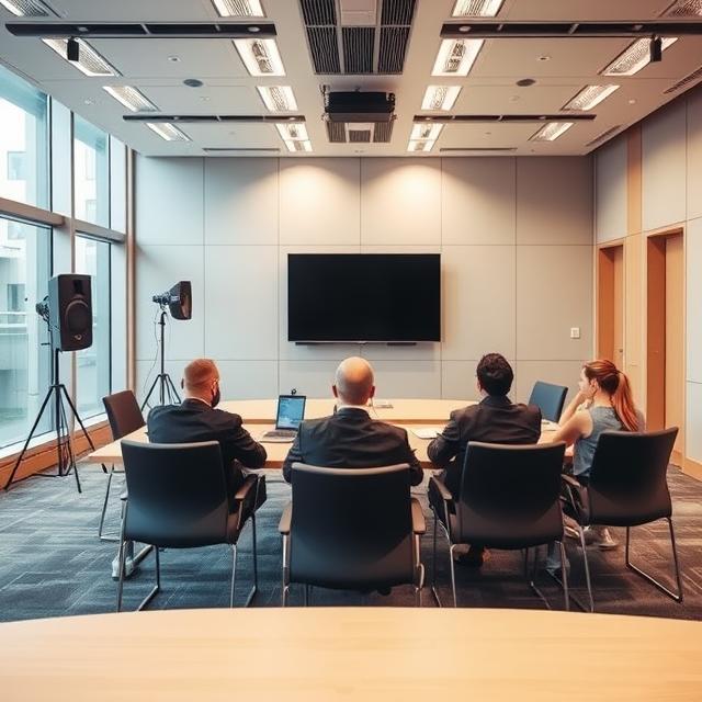 Salle de conférence équipée pour l'interprétation professionnelle